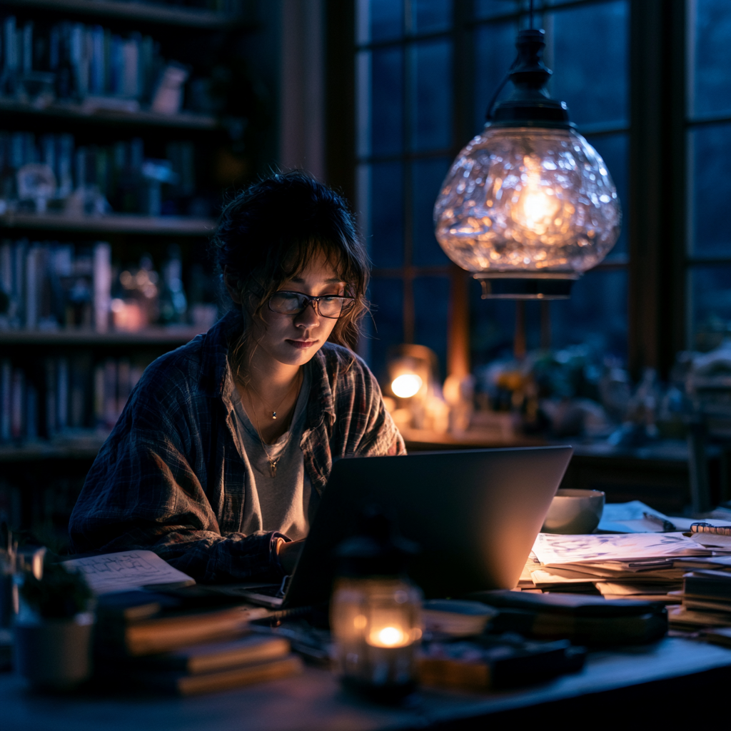 ネットマーケティング検定の勉強している様子